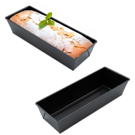 Kasten Kuchenform rechteckig 31 cm dunkelgrau PFOA-frei - 2er Set - Königskuchen Backform mit Antihaft-Beschichtung