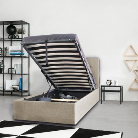 Kastenbett PARMA 90x190 + 1 Bettkasten / Beige/ 201x99x99 cm