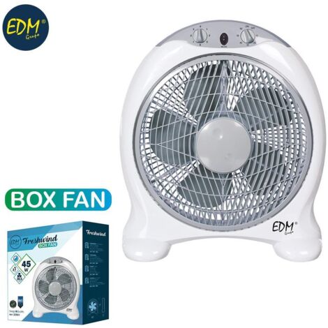 Kastenventilator, Farbe: Weiß, Grau, Leistung: 45 W, Flügel: ø30,5 cm, 38,5 x 13 x 46 cm, EDM