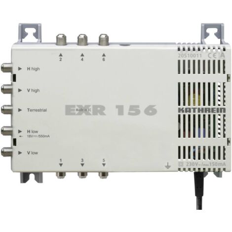 Kathrein EXR 156 SAT multiswitch Ingressi (Multiswitch): 5 (4 satellitare / 1 terrestre) Numero utenti: 6