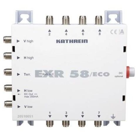 Kathrein EXR 58/ECO SAT multiswitch Ingressi (Multiswitch): 5 (4 satellitare / 1 terrestre) Numero utenti: 8