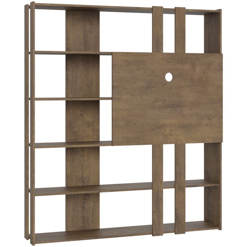 Itamoby - Bibliothèque ouverte Kato l avec panneau de meuble tv en noyer