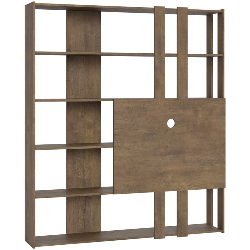 Itamoby - Bibliothèque ouverte Kato m avec panneau de meuble tv en noyer