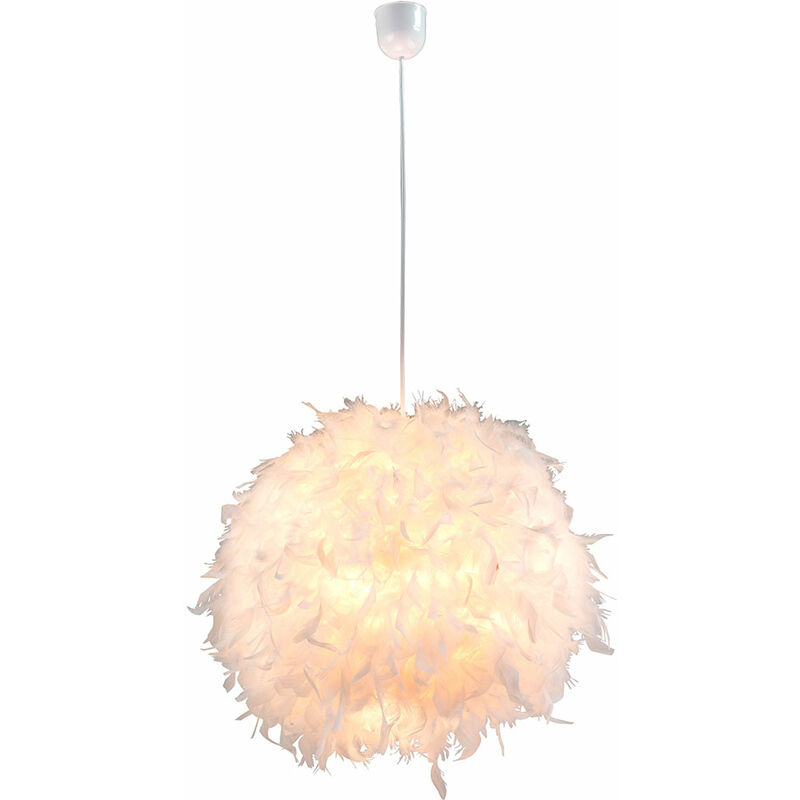 Image of Lampada a pendolo soggiorno sala da pranzo soffitto appeso illuminazione palla di piume lampada bianca Globo 15057