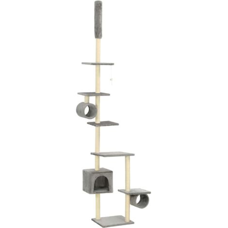 Katzbaum mit Sisal-Kratzflächen 260 cm Grau