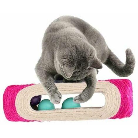 Katze Kätzchen Spielzeug Rolling Sisal Kratzbrett Roller mit 3 Bällen Trainingsgerät