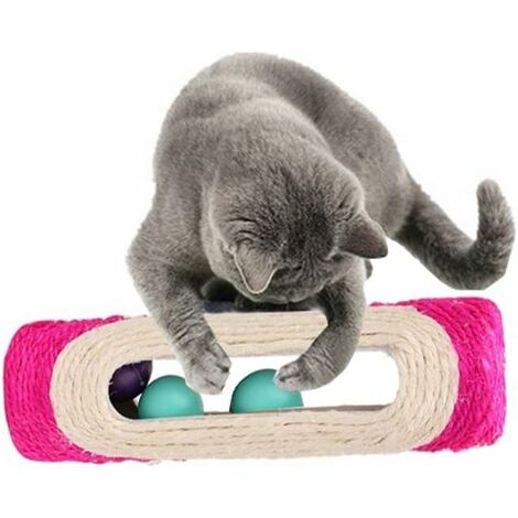 Katze Kätzchen Spielzeug Rolling Sisal Kratzbrett Roller mit 3 Bällen Trainingsgerät