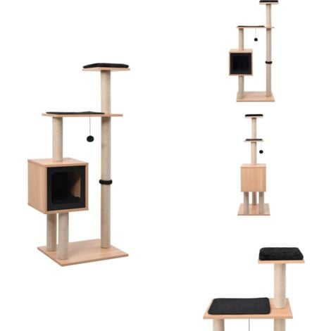 Katzen-Kratzbaum mit Sisal-Kratzmatte 123 cm - Katzenmöbel - Kratzbaum - Katzenkletterbaum - Katzenhaus - Sisalkratzpfote