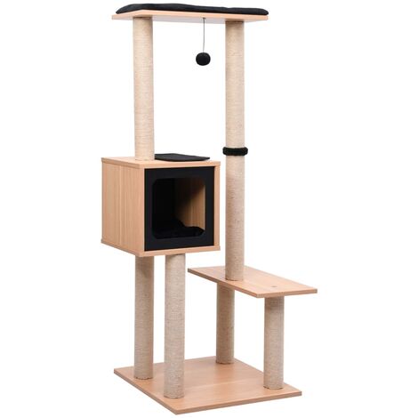 Katzen-Kratzbaum mit Sisal-Kratzmatte 129 cm