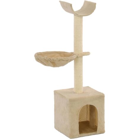 Katzen-Kratzbaum mit Sisal-Kratzsäulen 105 cm Beige