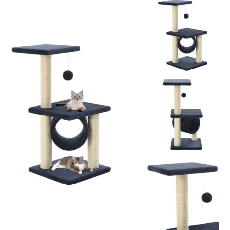 Katzen-Kratzbaum Sisal 65 cm Dunkelblau - Katzen Kratzbaum - Sisalkratzbaum - Katzenmöbel - Katzenspielplatz - Katzenkletterbaum