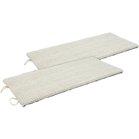 Katzen Kratzbrett klein mit 2 verschiedenen Seiten 50 x 22 cm - 2er Set - Sisal und Plüsch Kratzecke zum Legen oder Hängen