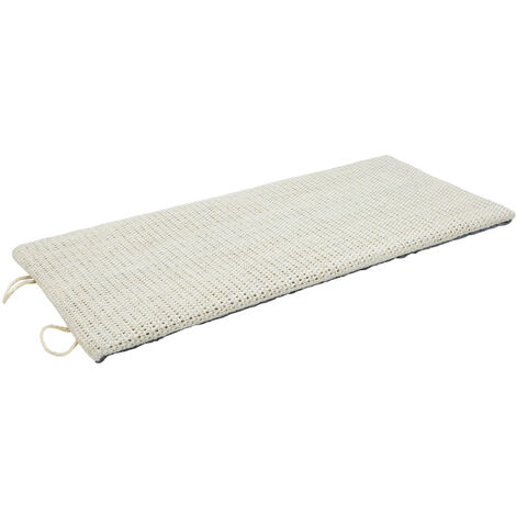 Katzen Kratzbrett klein mit 2 verschiedenen Seiten - 50 x 22 cm - Sisal und Plüsch Kratzecke zum Legen oder Hängen - Wand Kratzmatte Kratzbaum