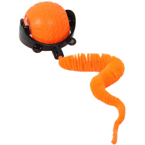 Katzen-Rollball, intelligentes interaktives Katzenspielzeug, selbstrollender Ball, elektrisches Katzenspielzeug, interaktives Katzenspielzeug, 360° rollender Kätzchenball (Orange)