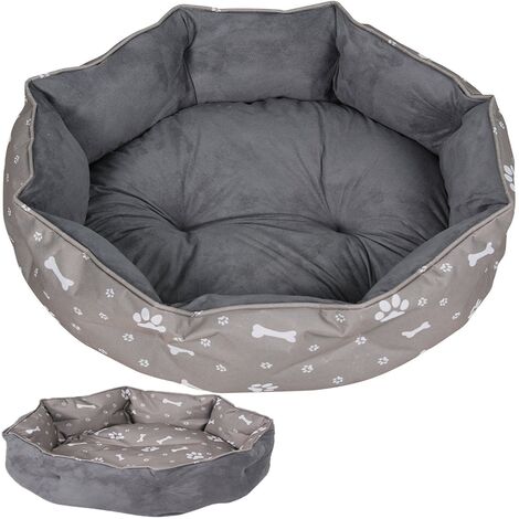 Katzenbett Hundebett Hundesofa Rund Ø60cm Grau Hundekissen Wendekissen Haustierbett Katzenliege Katzenschlafplatz Tierbett
