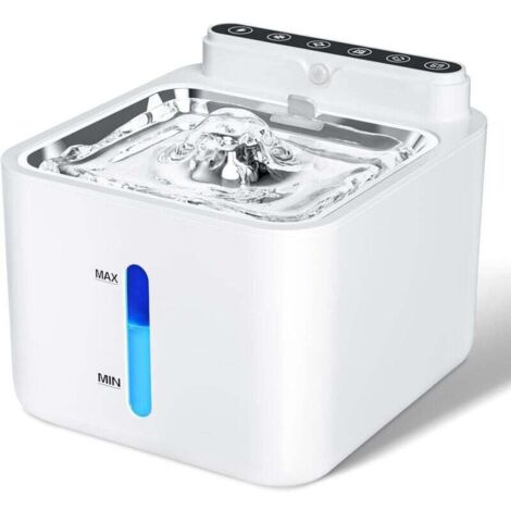 Katzenbrunnen mit Bewegungssensor, 3,2 l Fassungsvermögen, kabellos, batteriebetrieben, integrierter 2600-mAh-Lithium-Akku, mit leiser Pumpe und Filter