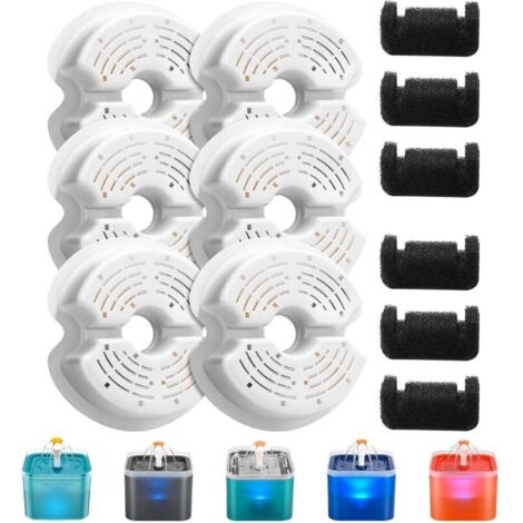 Katzenbrunnenfilter, 8 Filter + 8 Schwämme, Mehrfachfiltration, Filtert Haare (Schwämme), Geeignet für F2