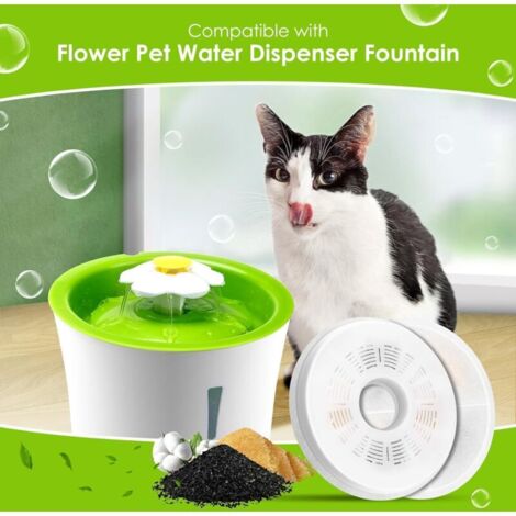 Katzenbrunnenfilter, 8er-Pack Dreifach-Filter für Katzenbrunnen, kompatibel mit 3-Liter-Wasserspendern für Haustiere, Dreifach-Ersatzwasserfilter mit Aktivkohle