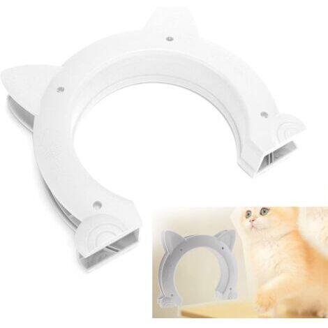 Katzenklappe für den Innenbereich, Katzenklappe, Tunnel für Katzen bis 10 kg, Tunnel-Zimmertür für Katzen, weiß