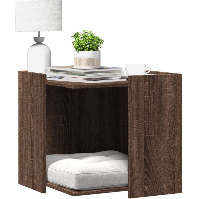 Katzenklo Eichen-optik 53x53x51 Cm Holzwerkstoff Vidaxl