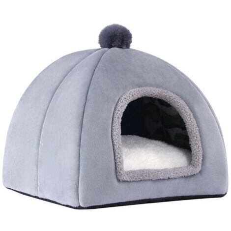 Katzenkorb, universelles Haustierzelt, komfortabler und dicker Indoor-Korb, warme Baumwoll-Schlafmatte, graues Haustiersofa, 25 cm hoch.
