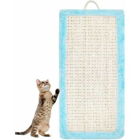 Katzenkratzbäume, natürliche Sisal-Katzenkratzmatte, rutschfestes Katzenkrallenpflegespielzeug zum Schutz von Möbeln und Sofa (blau, 40 x 20 cm)——