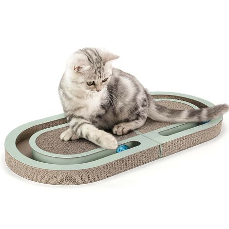 Katzenkratzbrett aus Pappe, Katzenkratzer mit Glockenkugel, Umkehrbares Katzenkratzbrett