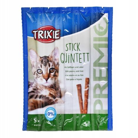 Katzenleckerli Geflügel- und Leberstick Quintett Trixie PREMIO 25g