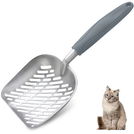 Katzenlöffel, Sieb aus Aluminiumlegierung, Metalllöffel, tiefe Schaufel, langer Griff, Katzensieb, Katzenheber, schwer