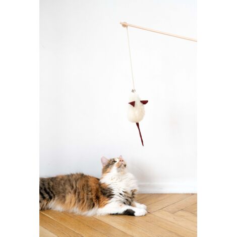 Katzenspielzeug aus natürlichem Schaffell: Mausschnur