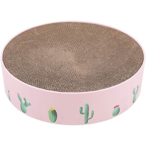 Katzenspielzeug, Wellpappe Katze Katzenminze Schaberbrett Nagelschaber Matte Kätzchenbett Spielzeug-Rosa-Groß