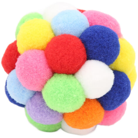 Katzenspielzeugball mit Glöckchen, weiche und farbenfrohe interaktive Bälle für Kätzchen