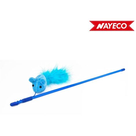 Katzenspielzeugstab mit Maus und Feder 48 cm Nayeco