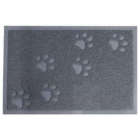 Katzenstreu-Unterlage-Set mit rutschfester Unterseite, verhindert das Verstreuen von Katzenstreu, ist leicht zu reinigen, wasserdicht und weich für die Pfoten (40 x 30 cm, Grau)