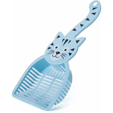 Katzenstreuschaufel, schöne Katzenstreuschaufel, sicher und geschmacksneutral, umweltfreundliche Materialien, tiefe Schaufel zum schnellen Sieben, bequemer Griff (Farbe: Blau)