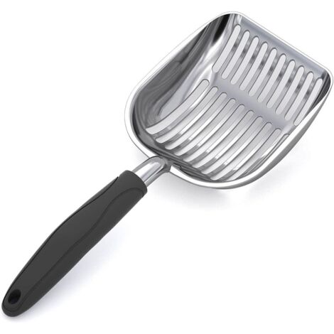 Katzenstreuschaufel Schwarz 28 cm  10,8 cm  3,5 cm 1 Stück Mittelgroße Metall-Aluminium-Schaufel Streuschaufel