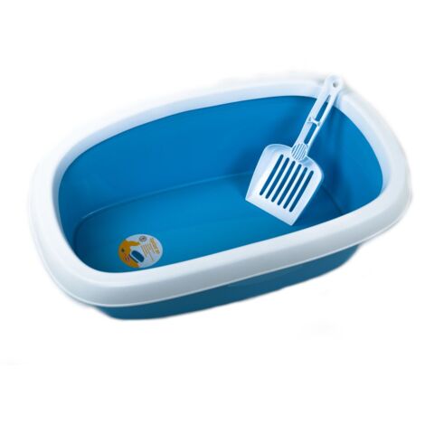 Katzentoilette Katzenschüssel Haustierschale Katzenklo Haustier-WC Haustier-Klo - blau