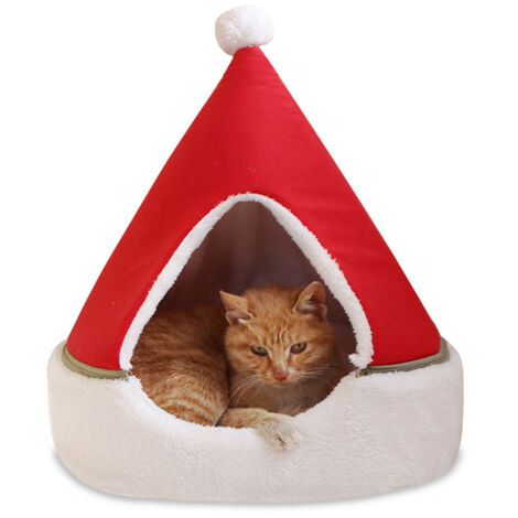 Katzenzelt in Weihnachtsbaumform – Komfortables Dreiecksbett für Haustiere im Innenbereich