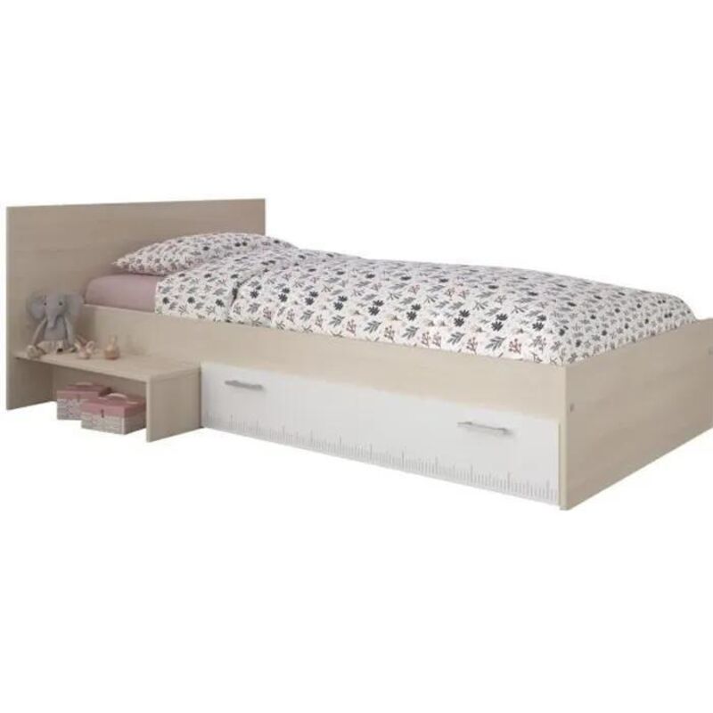 Parisot Kinderbett Mit 1 Schublade - 90 X 190 Cm - Naturfarben & Weiß - Iplia