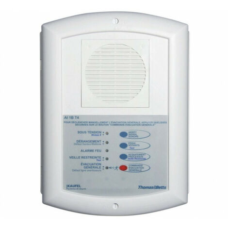 Kaufel – Alarme incendie centrale principale 534101 – 1 boucle – Alimentation secteur 230V – Autonomie 12h + 5min – Niveau sonore 90dB