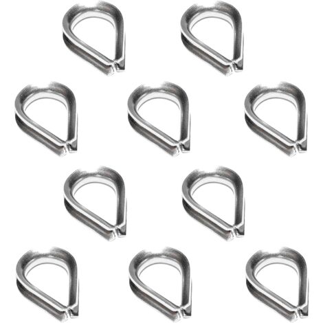 Kauschen Drahtseilklemme Drahtseilkauschen für Drahtseil-3 mm x 10 Stück Seilklemme Bügelformklemme Seilklemmen Bügelklemme Stahlseil Deckenbefestigung Seil Windenseil aus Edelstahl V4A