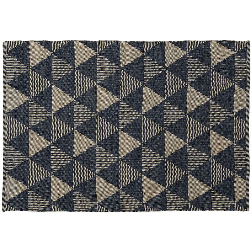 

Alfombra Aspiration azul y gris rectangular 130 x 190 cm de PET reciclado 100% para uso interior y exterior - Kave Home