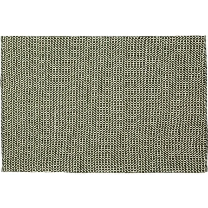 

Alfombra Atmosphere verde y blanca rectangular 130 x 190 cm de PET reciclado 100% para uso interior y exterior - Kave Home