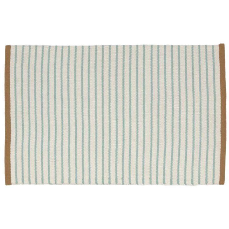 

Kave Home - Alfombra exterior Catiana de PET rayas verde 60 x 90 cm