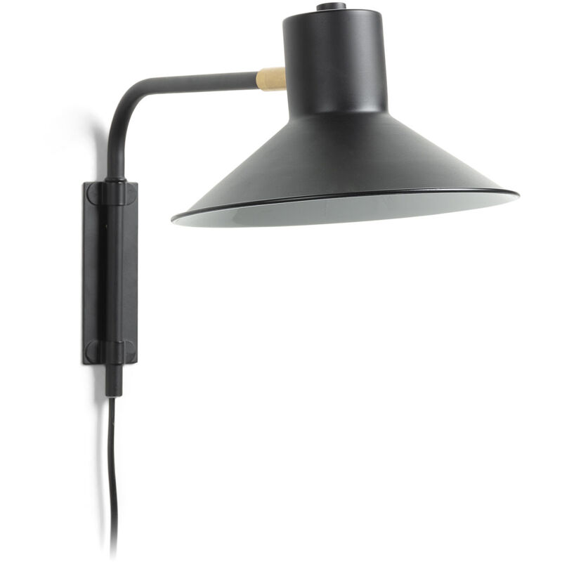 

Kave Home - Aplique de pared Aria negro de acero pequeño
