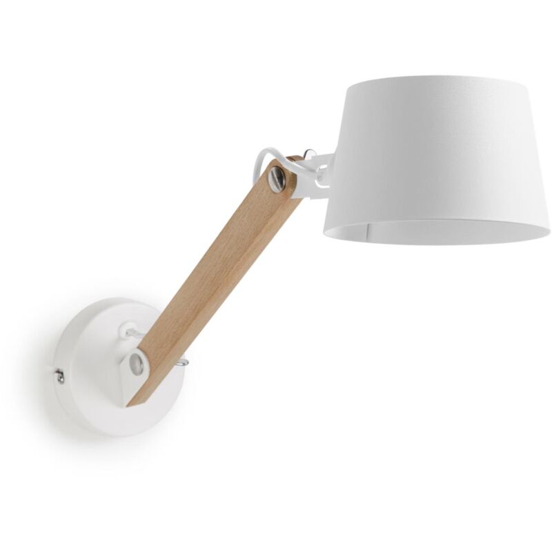 

Kave Home - Aplique de pared Muse blanco de madera de haya y acero