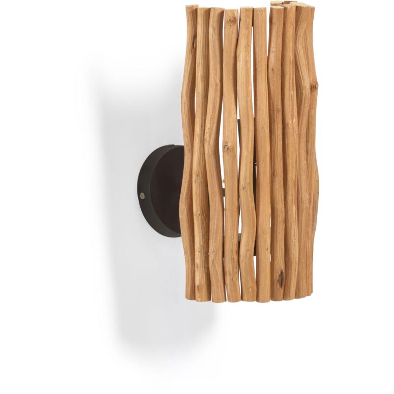 Image of Kave Home - Applique Crescencia in legno effetto invecchiato