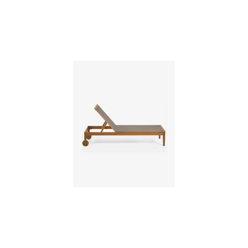 Chaise longue Bain de soleil bois d'eucalyptus vert