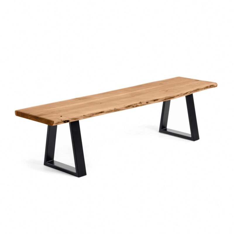 

Banco Alaia 160 cm de madera maciza de acacia y estructura de acero en negro - Kave Home