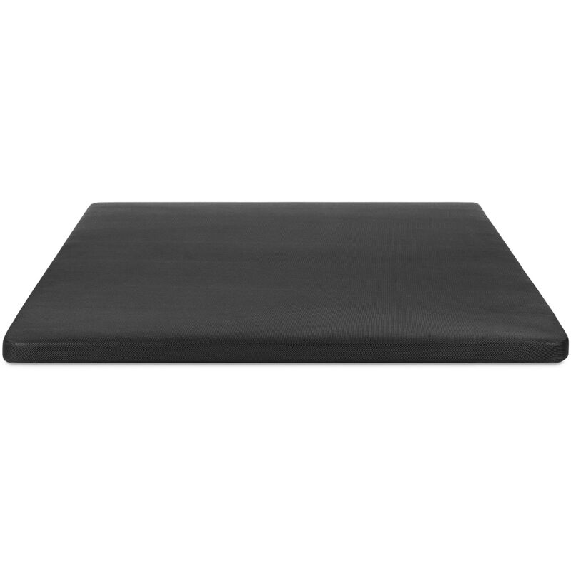 Base de lit Under noir 135 x 190 cm avec structure métallique rembourrée avec tissu 3D antidérapant et respirant - Noir - Kave Home
